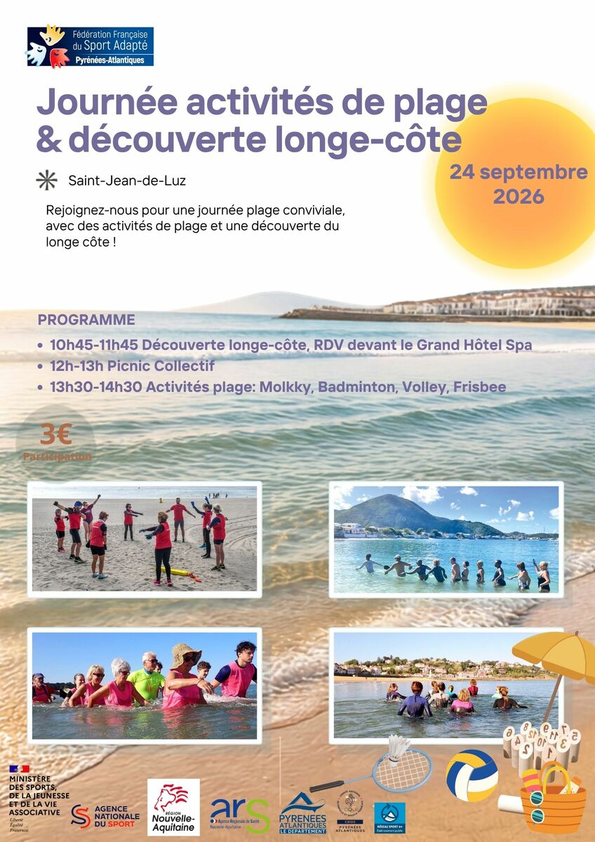 Journée activité plage et Longe-côte JEU'DYNAMIC