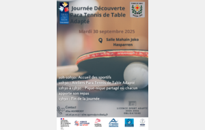 Journée Découverte Para Tennis de Table Adapté - Hasparren